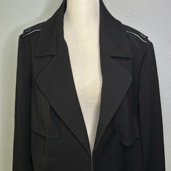 Tahari Women’s Open Front Cropped Trench -style Black 12P - Picture 3 of 10